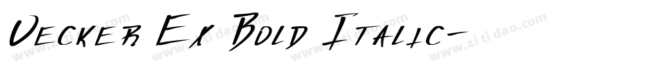 Vecker Ex Bold Italic字体转换
